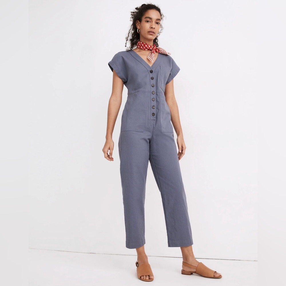 Madewell Womens Jumpsuit Blue Short Sleeve Size medium
